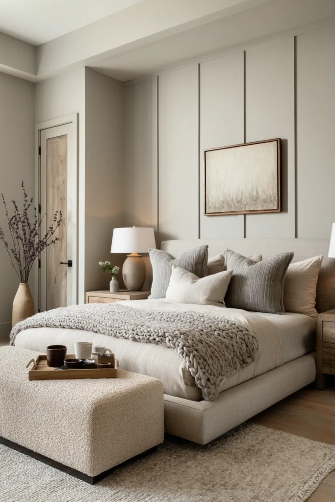 Neutral Taupe Layers cozy master bedroom color ideas