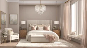 Luxurious serene bedroom- decor- ideas -featuring- cream -tones- and elegant- textures.