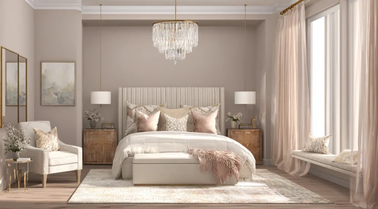 Luxurious serene bedroom- decor- ideas -featuring- cream -tones- and elegant- textures.